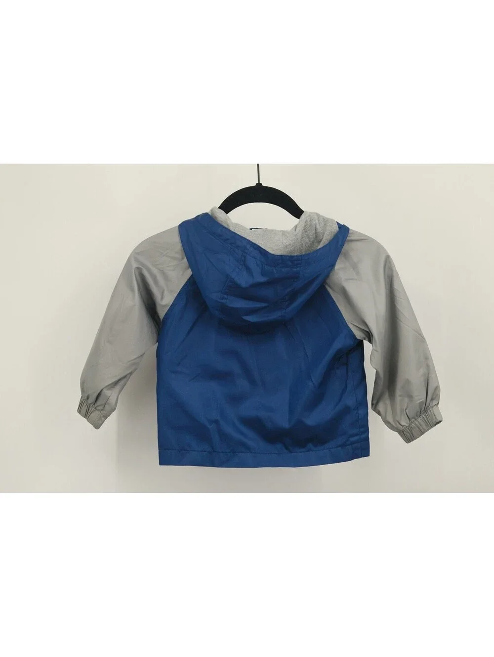 Old Navy Toddler Boys 2T Windbreaker Jacket Blue Gray Hooded Full Zip Sporty